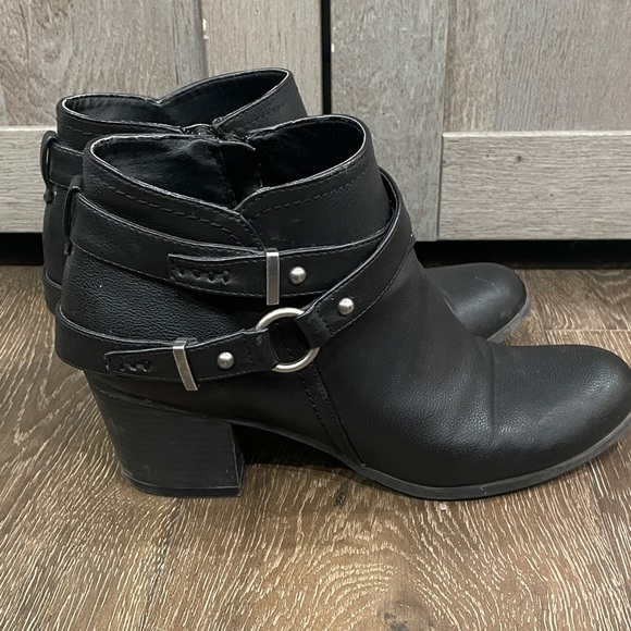 Indigo Black Ankle Boots with Strap Detail - Picture 2 of 4